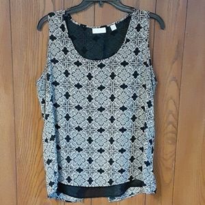 Black and Silver Flowy Tank